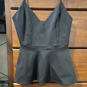 Black dress top mesh panel